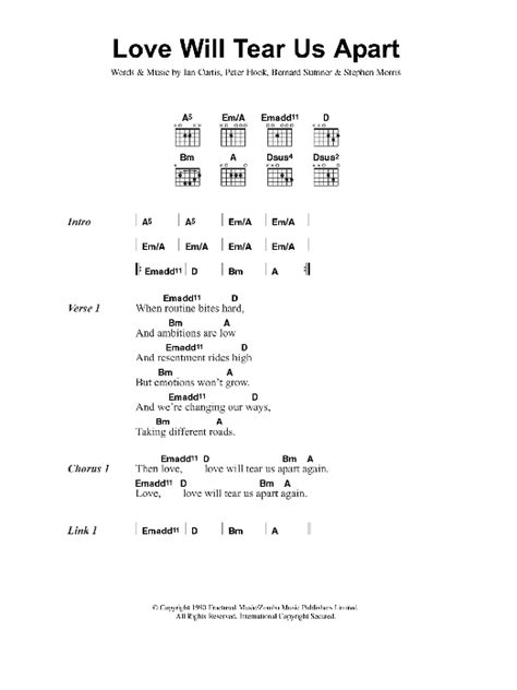 Love Will Tear Us Apart by Joy Division - Guitar Chords/Lyrics - Guitar Instructor