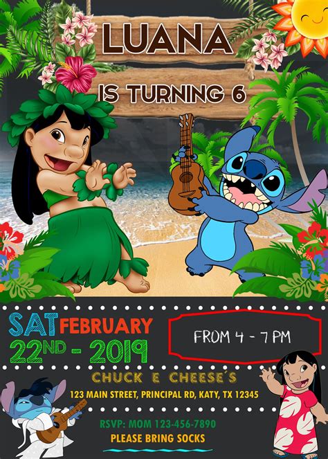 Lilo and Stitch Birthday Invitation | Lilo and stitch, Birthday invitations, Printable birthday ...