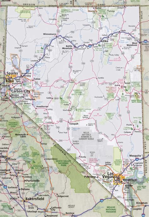 Nevada road map - Ontheworldmap.com