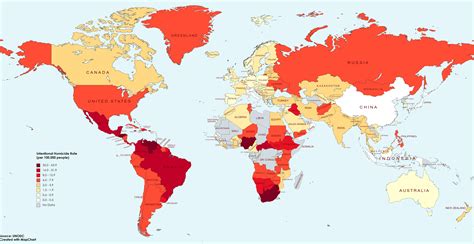 Homicide rates by country 2020 : r/MapPorn