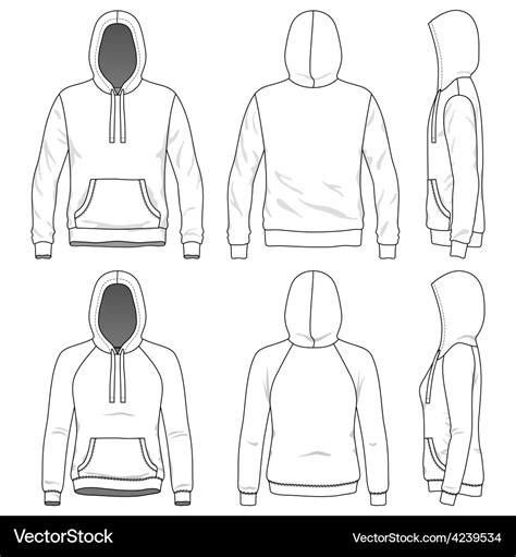 Hoodie Front And Back Template