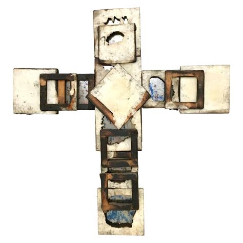 Contemporary Interpretation of the Holy Cross by Unknown, Wood, Metal, Canvas For Sale at 1stDibs