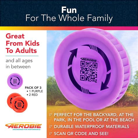 Aerobie Pro Lite – Paquete de 3 discos de lanzamiento en miniatura, perfectos para niños, juegos ...