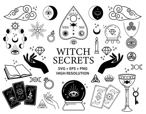 Witchcraft Svg Clipart Magic Svg Logo and Tattoo Design | Etsy | Witch ...