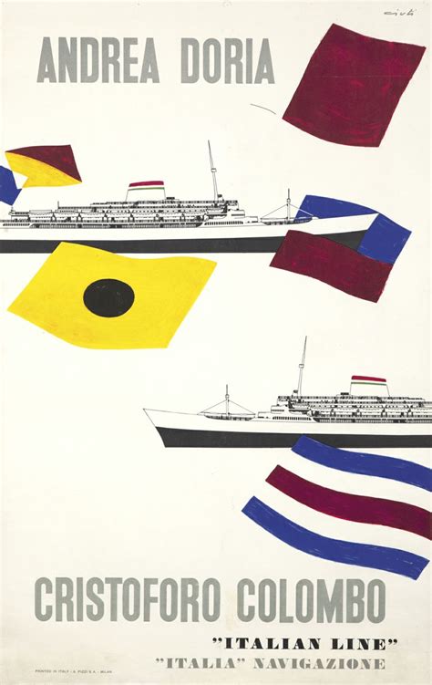 Andrea Doria / Italian Line by Enrico Ciuti. ca. 1954 | Andrea doria, Vintage travel posters ...