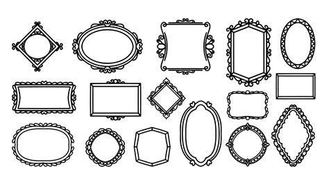 Hand drawn frames vector. Vintage doodle sketch picture frame ...