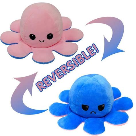 Cute Octopus dolls double face expression flip Octopus doll plush toys ...