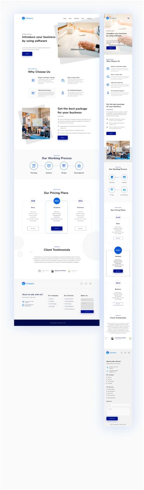 two screens showing the different layouts for an app