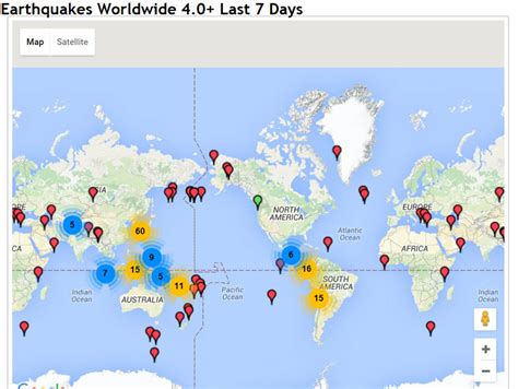 Earthquake Map Last 7 Days - United States Map