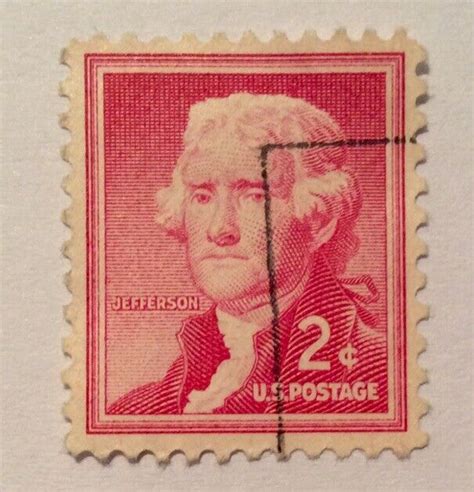 Thomas Jefferson 2 Cent Red, Used - Cancelled United States Postage Stamp | eBay