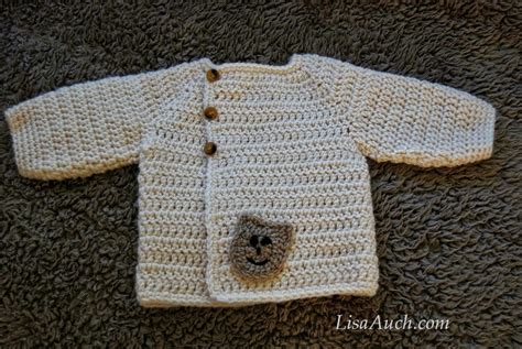 Free Crochet Patterns and Designs by LisaAuch: Easy Baby Crochet Cardigan Sweater Patterns ...