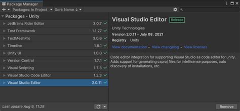 Unity - Manual: Visual Studio C# integration