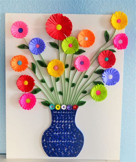 Flowers in vase | Flower vase crafts, Flower crafts kids, Art and craft flowers