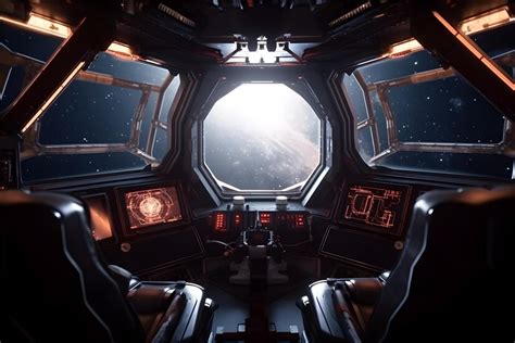 Premium AI Image | 3d Realistic Spaceship Interior Background