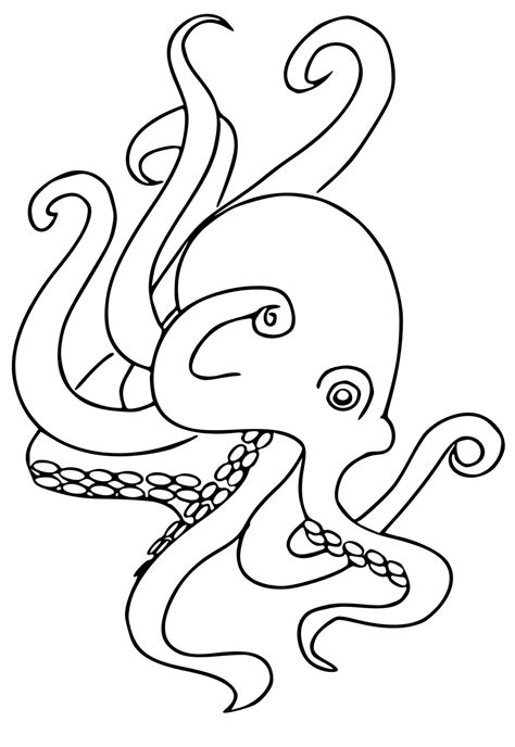 Free Printable Squid Head Coloring Page for Adults and Kids - Lystok.com