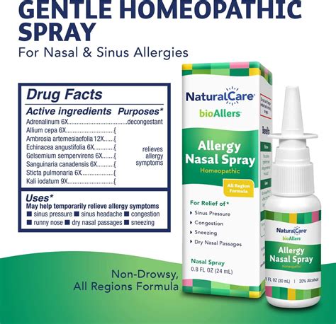 NaturalCare bioAllers Allergy Nasal Spray, Homeopathic Allergy Spray ...