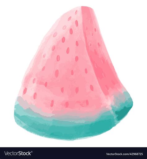 Watermelon slice watercolor Royalty Free Vector Image