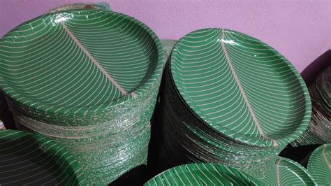 Printed Odisha Green Buffet Paper Plates 13" Disposable, Paper GSM: 100, Packaging Type: Poly ...