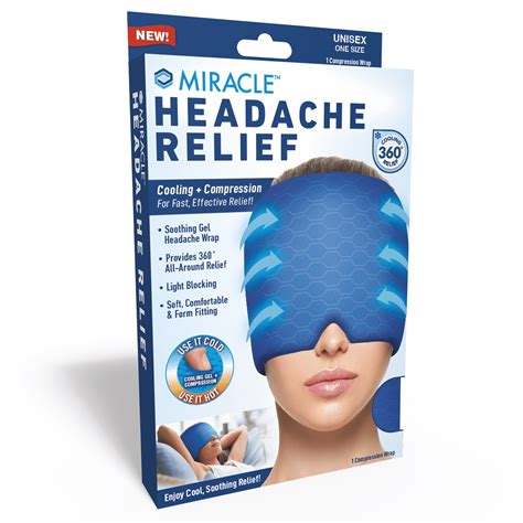 Miracle Migraine Hat, Cold & Hot Ice Pack Relief Cap, 360 Degree Head Coverage - Walmart.com