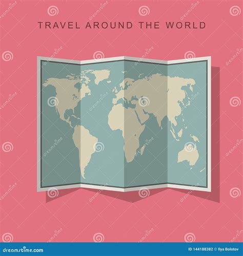 World map flat icon stock vector. Illustration of location - 144188382