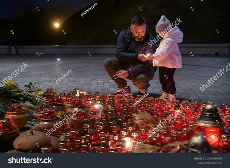 People Visit Monument Holodomor Victims During Stock Photo 2084880295 ...