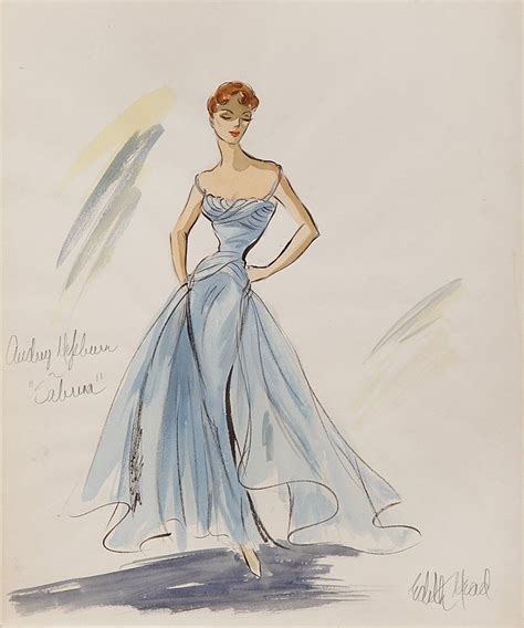 222: EDITH HEAD SKETCH OF AUDREY HEPBURN SABRINA | Edith head designs, Fashion illustration ...