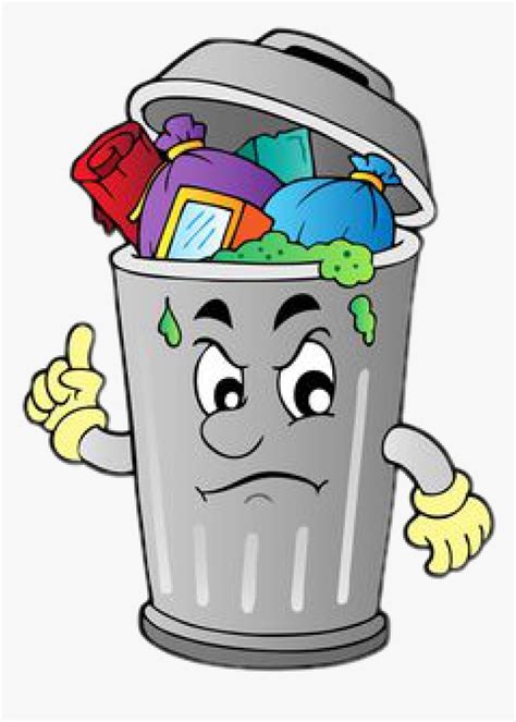 Cartoon Trash Can, HD Png Download - kindpng