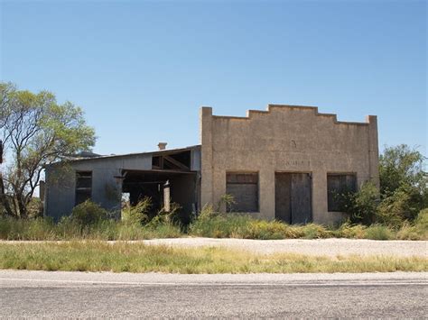 Dryden Texas small old west TX town in the Chihuahuan Desert 2010 Buildings Roads Signs distress ...