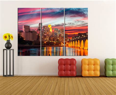 Minneapolis Skyline Canvas Print Extra Large Wall Art Print - Etsy UK