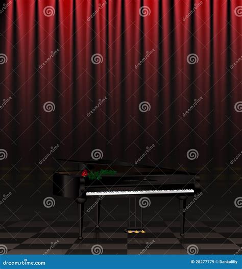 Black piano and scene stock vector. Illustration of create - 28277779