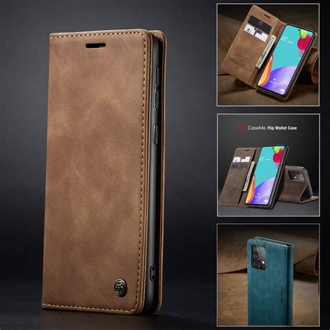 Samsung Galaxy A52S A52 A72 4G 5G Flip Matte Leather Phone Case Card ...