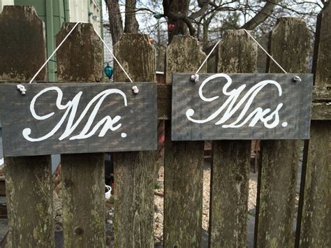 Mr. and Mrs. Rustic Wooden Chair Signs Wedding