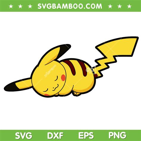 Pokemon Pikachu Sleep SVG, Cute Pokemon Pikachu