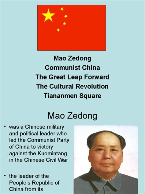 Mao Zedong Communist China The Great Leap Forward The Cultural ...