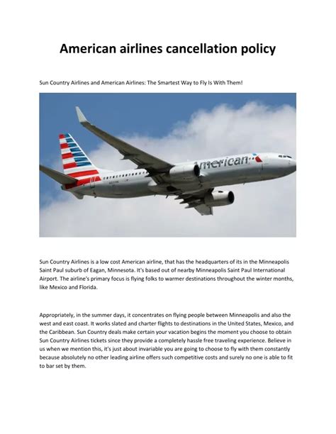 PPT - American airlines cancellation policy PowerPoint Presentation ...