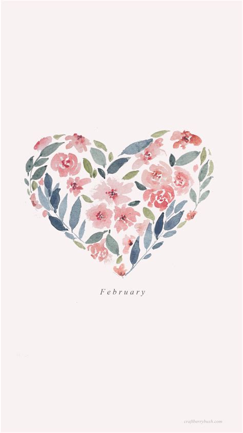 February Watercolor Wallpaper Calendar