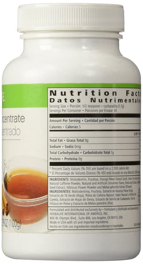 Herbalife Loaded Tea Nutrition Facts | Besto Blog