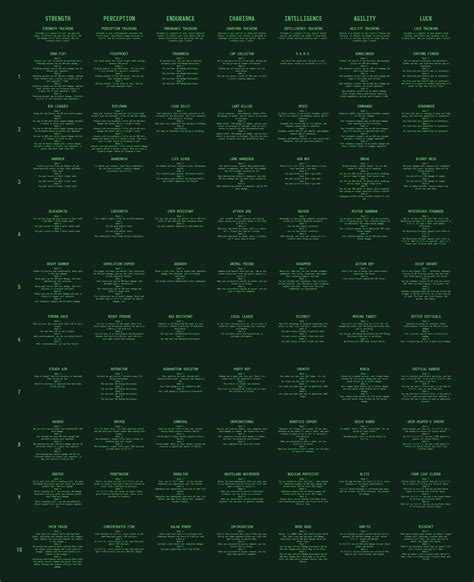 Fallout 4 Perk Chart with ALL perks and ranks : r/gaming