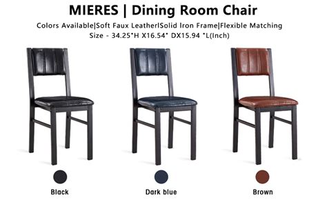 Amazon.com - MIERES Dining Chairs Set of 2, KitchenChairs with PU ...