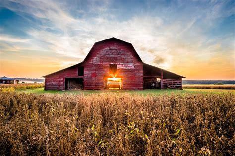 Barn Sunset, Old Barn, Red Barn, Farm Scene, Sunset Photography, Fine Art Print, Canvas Print ...