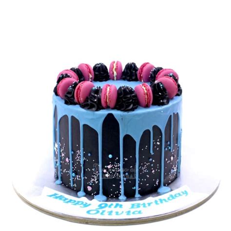 Black cake blue drip | Cakes in Abu Dhabi | Birthday cakes in Abu Dhabi