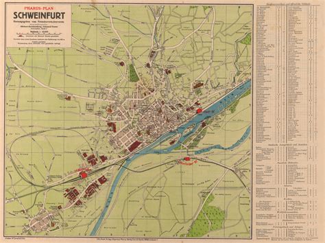 Stadtplan ca. 1925 - Schweinfurtführer - Ein Führer durch Schweinfurt und seine Geschichte