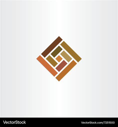 Brown wall tile square logo icon Royalty Free Vector Image