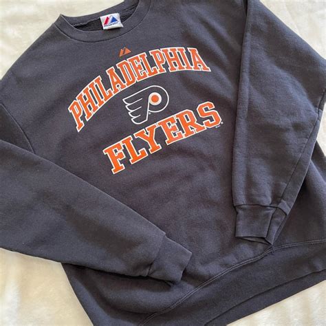 Vintage 90s Majestic Philadelphia Flyers NHL Black... - Depop