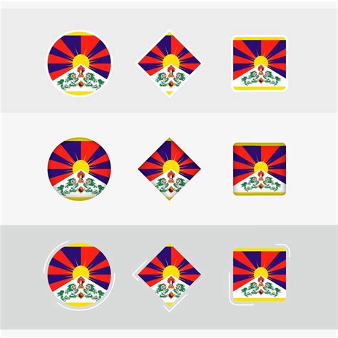 Tibet flag icons set, vector flag of Tibet. 22969762 Vector Art at Vecteezy