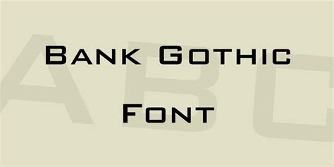 Bank Gothic Font Free Download