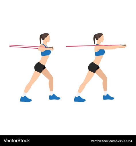 Woman Doing Resistance Band Chest Press Exercise Vector Image | atelier-yuwa.ciao.jp