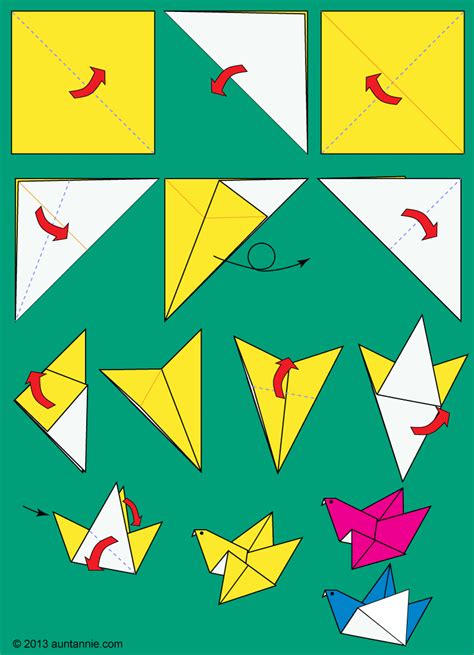 How to Make Origami Flying Birds - Gift Wrap Crafts - Aunt Annie's Crafts