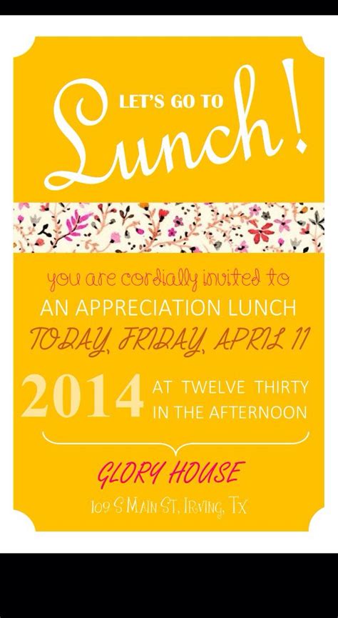 Lunch invitation | Lunch invitation, Invitations, Cooking club