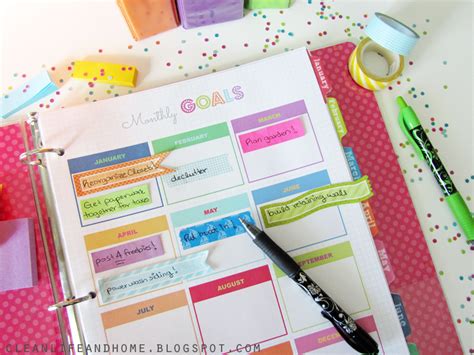 Clean Life and Home: Freebie: Monthly Goals Planner!